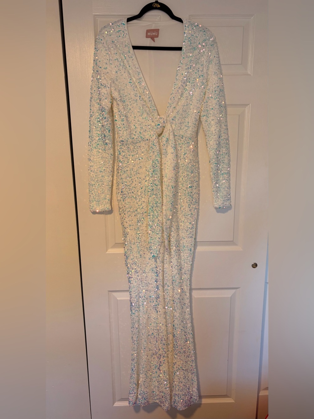 NWOT Show Me Your Mumu Martina Sequin Jumpsuit White Size Medium - Picture 3 of 8